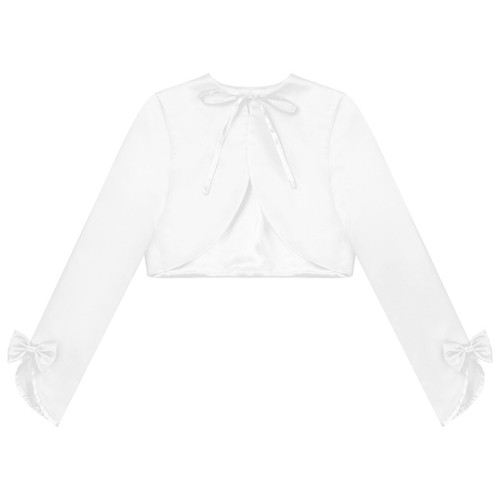 Girls Bolero Shrug Elegant Cardigan Performance Top Lace-up Jacket Open Front - Picture 20 of 29