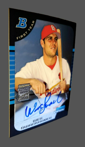 2005 Bowman Chrom WES SWACKHANER Autogramm Rookie RC MLB Baseballkarte #335 MT! - Bild 3 von 10