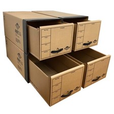 UOFFICE Quick Stack Drawer File Boxes, 24" x 12.5" x 10.5", 4 Pack