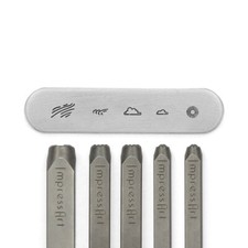 ImpressArt Scene Building 1 Signature Metal Stamp 5 Pack- Sun, Clouds, Water