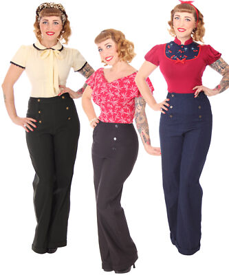 SugarShock Putri 40s retro High Waist Marlene Rockabilly Hose 