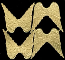 Scrap Die cut German Dresden Gold Foil Paper Angel Wings Victorian Crafts