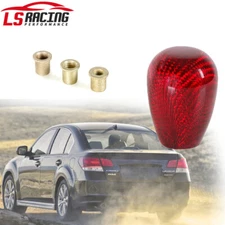 JDM Universal Red Carbon Fiber Automatic Car Gear Shift Knob Shifter 5 6 Speed