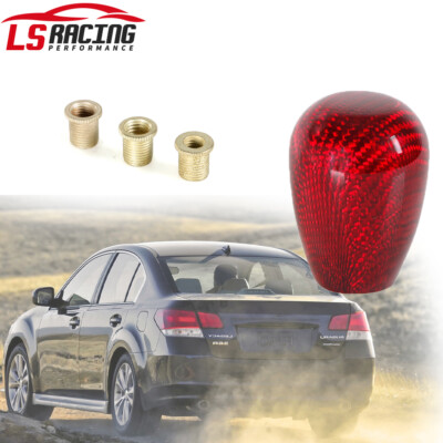 JDM Universal Red Carbon Fiber Automatic Car Gear Shift Knob Shifter 5 6 Speed