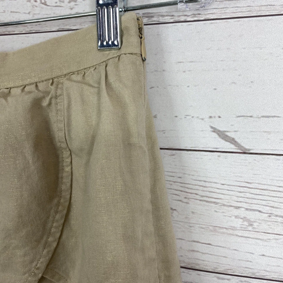 Falda Anthropologie Edme & Esyllte en Capas Talla 4 Beige Metálico Mezcla de Lino Foto 4 de 4