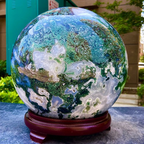 43.18LB Natural Water Grass Agate Crystal Ball Quartz Energy Ball - 第 1/11 張圖片