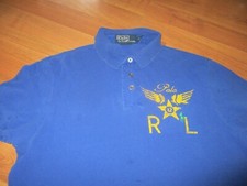 VTG MENS POLO RALPH LAUREN CUSTOM FIT POLO SHIRT SIZE MEDIUM P WING STAR