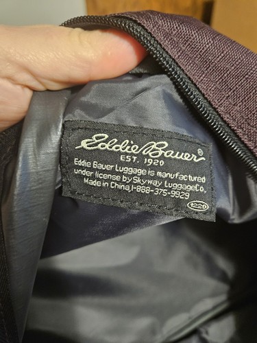 Eddie Bauer Canvas Duffel Bag Carry On Weekender Shoulder Straps Purple - Picture 8 of 9