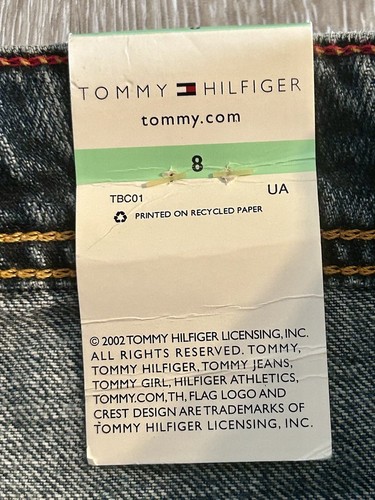 NWT Tommy Hilfiger Jeans Womens Size 8 Blue Denim Pants 32x32” Vintage 2002 - Afbeelding 8 van 24