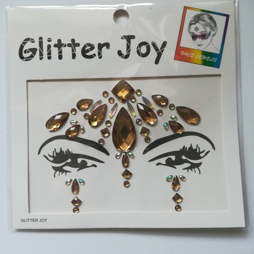 6 Mixed Face Jewels Adhesive Gems Glitter Stickers Tattoo Rhinestone Rave Lot - Picture 3 of 8