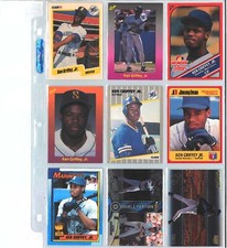 Ken Griffey Jr Cards 1989 RC Classic Purple, 1989 Fleer RC, Inserts, Lot of 9