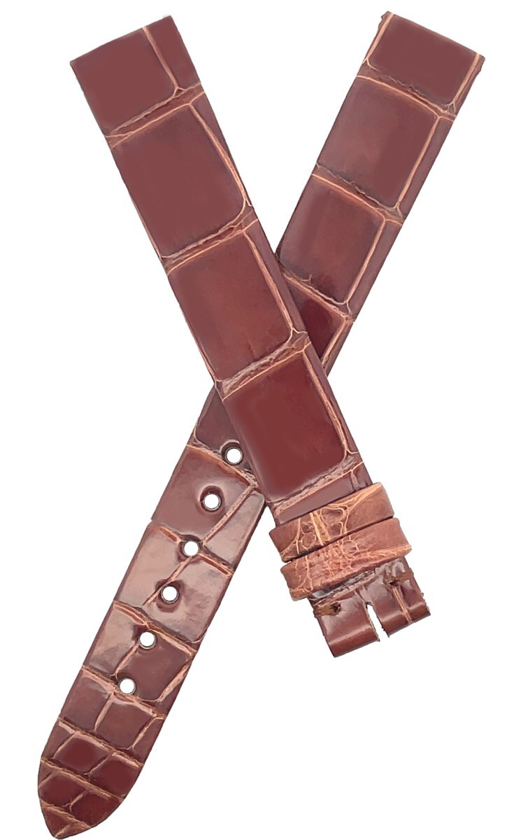 Cartier 13mm x 12mm Brown Alligator Women's Watch Band Strap