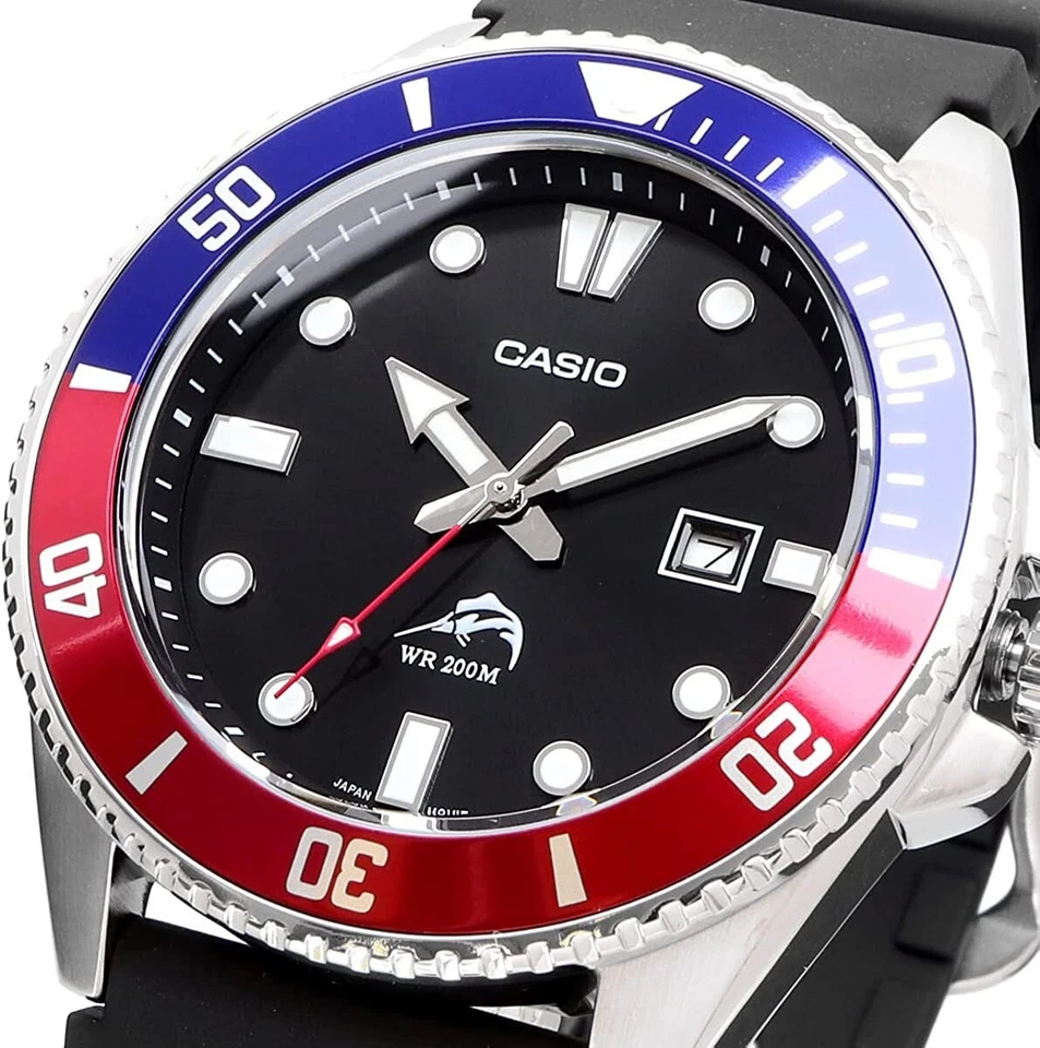 CASIO MENS DIVERS MDV-106B-1A2VCF 200M MARLIN MARINE DOLPHIN WATCH SPORTS DURO - image 3 of 4