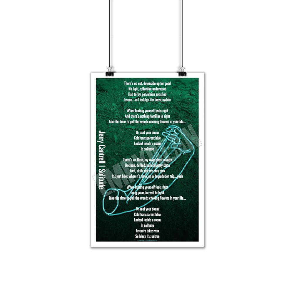 Jerry Cantrell Degradation Trip Solitude Song Lyrics Poster Wall
