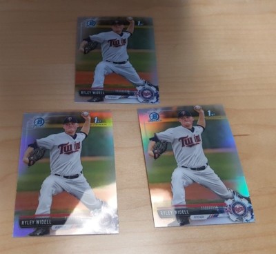 2017 Bowman Draft BDC-64 Ryley Widell 3 Count All Chrome Refractor Lot Minnesota