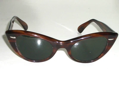 Vintage B&L ray ban W0960 Brillant Tortue G15 Verre LISBON Œil de Chat Soleil - Photo 1/4