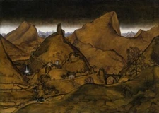 Landscape – Franz Sedlacek 1921 – Austrian Symbolist Surrealist Art Print