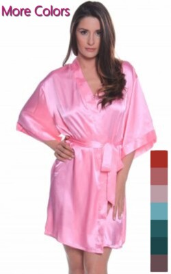Plus Size Lingerie Short Kimono Robe O/S Queen 1X - 3X Assorted Colors