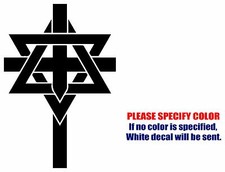 Star Of David Cross Graphic Die Cut decal sticker Car Truck Boat Window Wall 7"