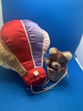Russ Soft Sculpture Rainbow Hot Air Balloon Plush /stuffed Bear Vintage