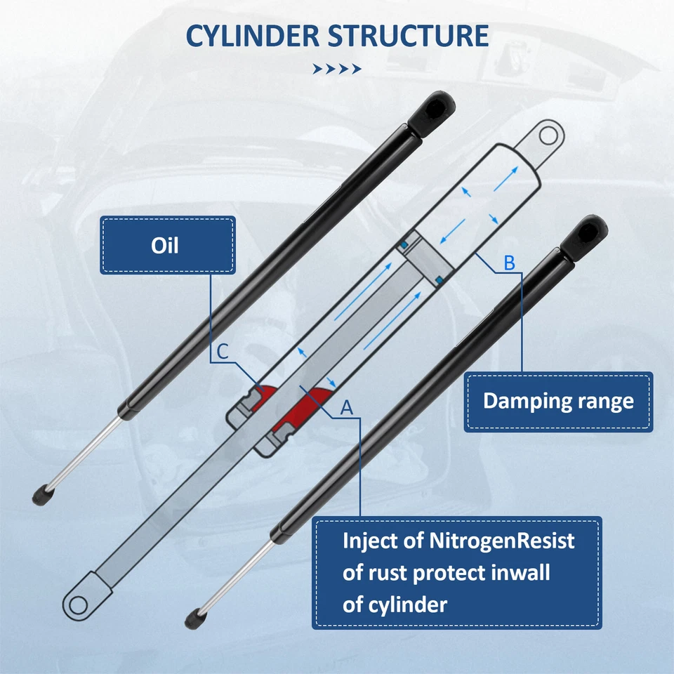 For 2008-2011 Mercedes-Benz C300 C63 AMG Qty 2 Front Hood Lift Support Struts Foto 2 de 4