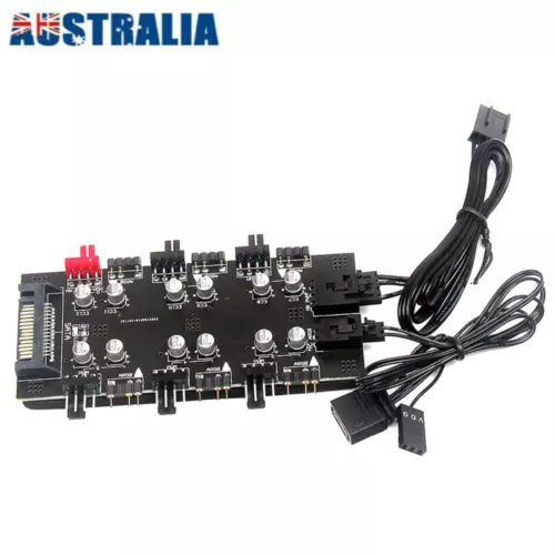 SATA 1 To 6 Way PWM /ARGB Device Expander 4-Pin Cooling Fans Hub Splitter Cable