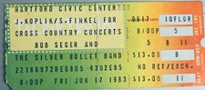 BOB SEGER SILVER BULLET JUNE 17 1983 HARTFORLD CIVIC CENTER CONCERT TICKET STUB