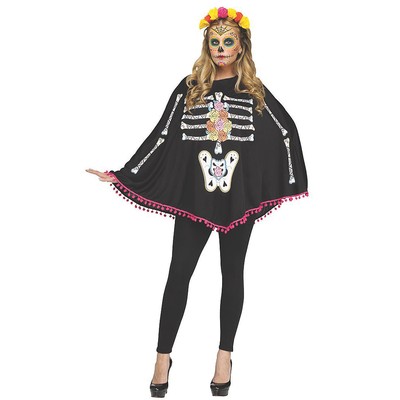 Fun World Womens Day of the Dead Pullover Costume - One Size Fits Most - Multico