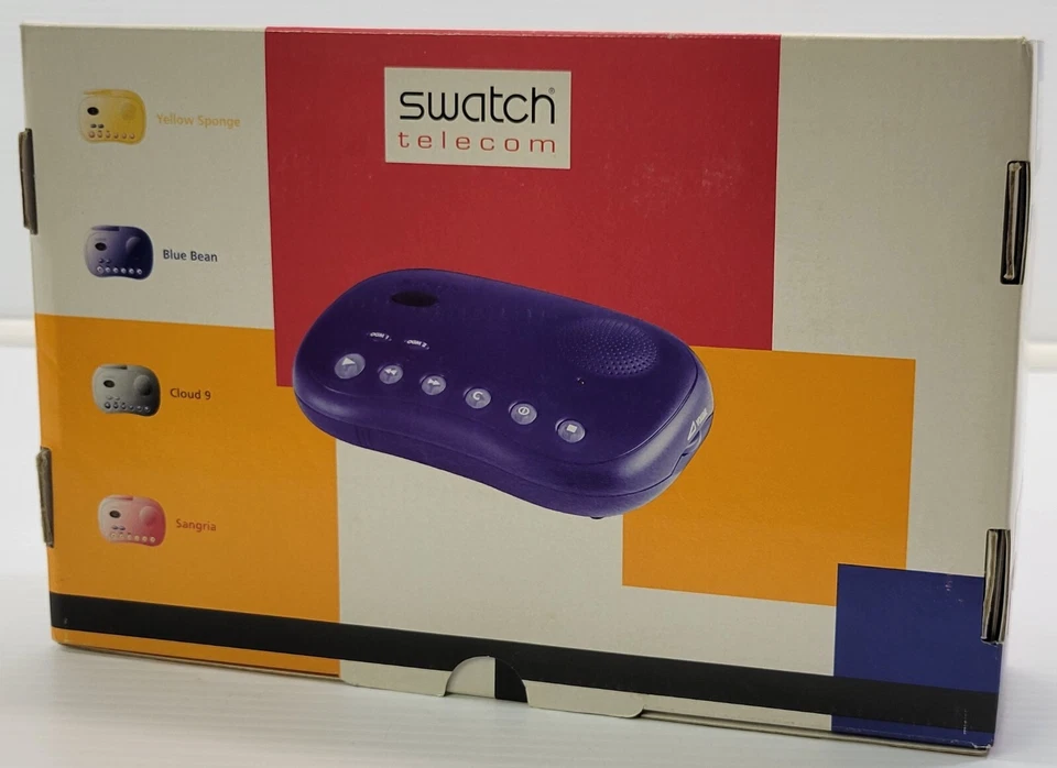 *B4) Rot - Swatch Telecom Record Retro Digital Anrufbeantworter - Sangria - Bild 4 von 4