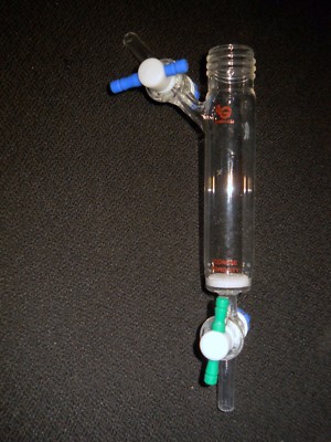 LabGlass 25ml Glass C Frit Solid Phase Peptide Synthesis Vessel w/ Side Port