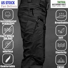 Men's Work Cargo Pants Tactical Combat Pants Outdoor Hiking Waterproof Trousers