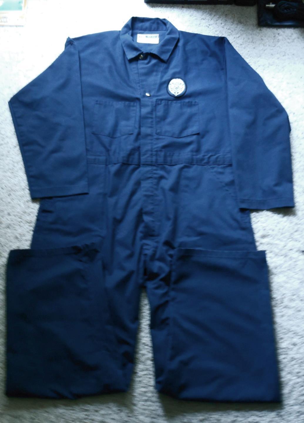 Men's Navy Police Jumpsuit by WORK WEAR Long Sleeve Overalls Size 48