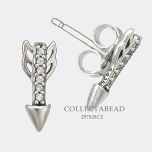 pandora arrow sparkling stud authentic sterling earrings silver