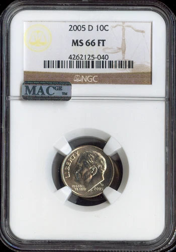 2005 D Roosevelt Dime NGC MS 66 FT QUALITY✔️