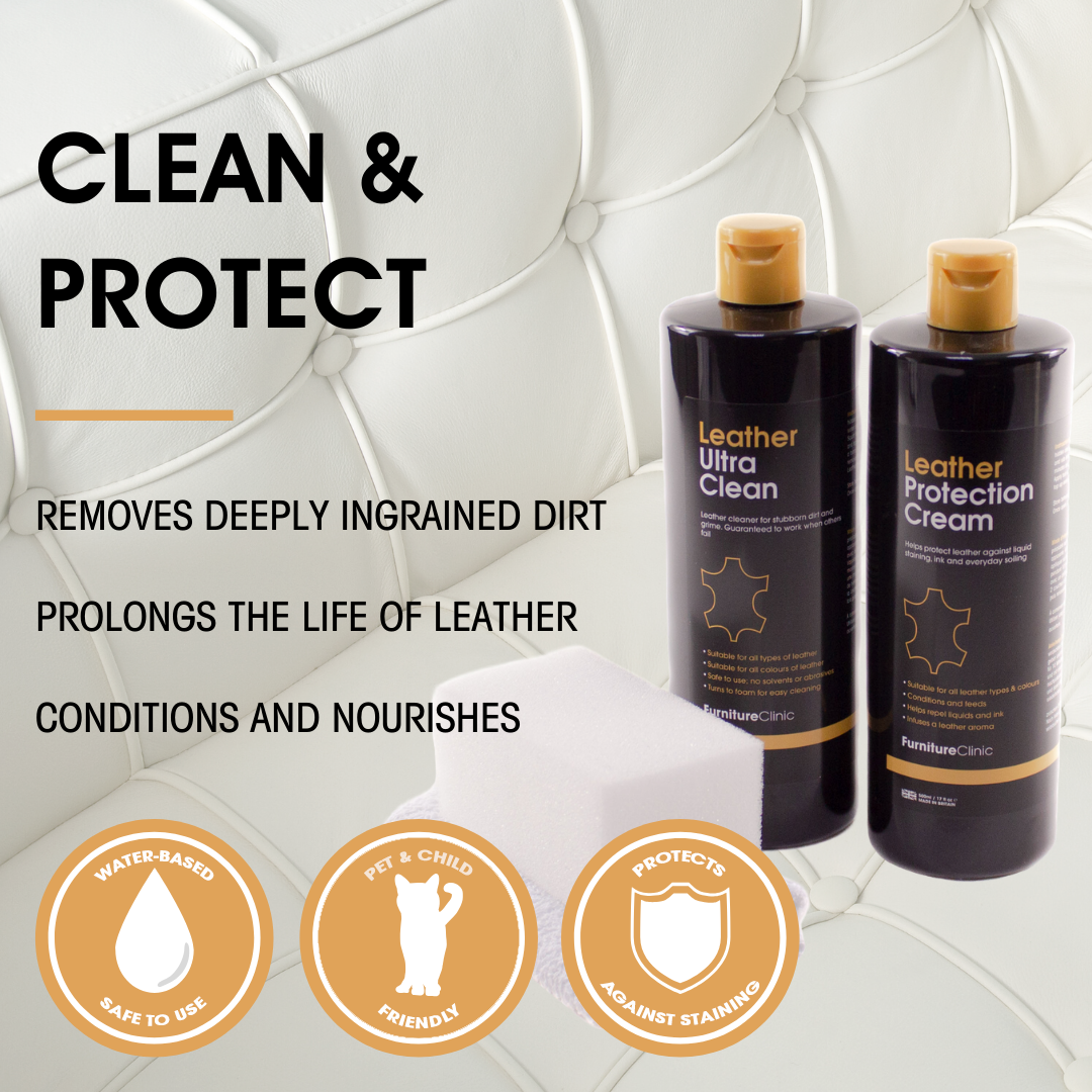 Leather Car Interior Care Kit Cleans, Conditions & Protects Seats