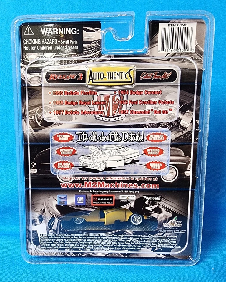 Dodge Royal Lancer 1955 fundido a presión 1:64 Auto-Thentics 2008 M2 Machines 08-34 nuevo de stock Foto 2 de 4