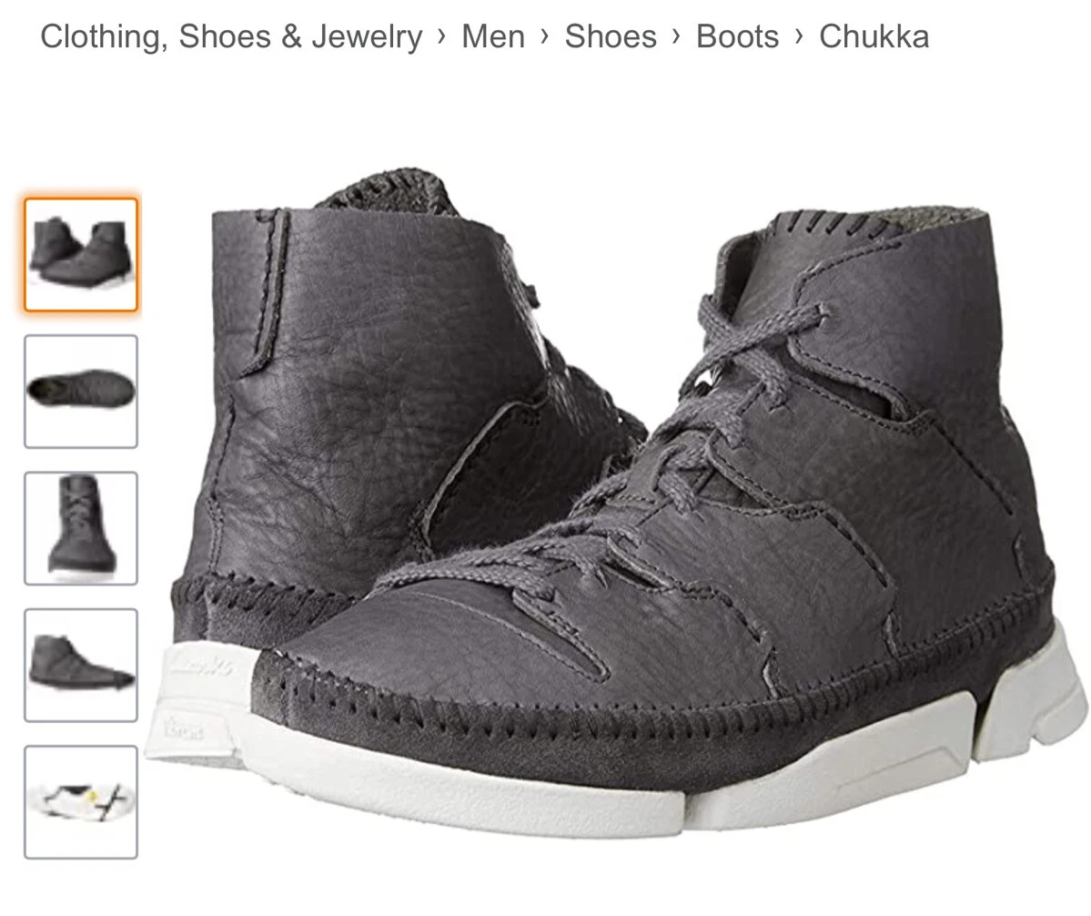 New Clarks Trigenic Flow UK 11 G 46 Slate Leather High Top Shoes Trainers