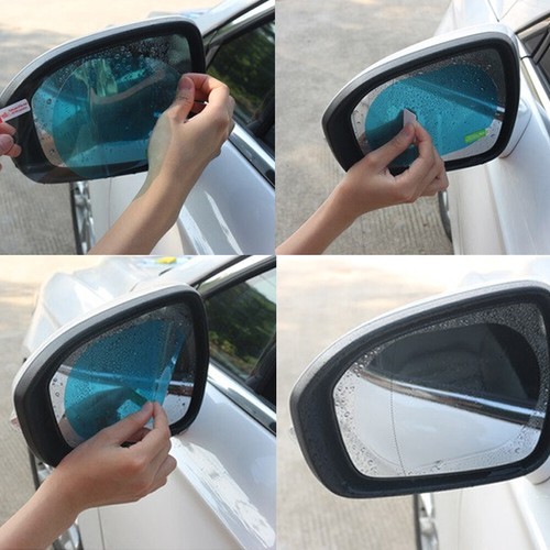 2x Car Rainproof Anti Fog Anti-glare Rearview Mirror Trim Film Cover Accessories - Picture 3 of 12