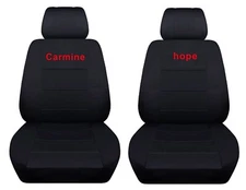 Front set car seat covers fits 2013 Hyundai Sonata black with design