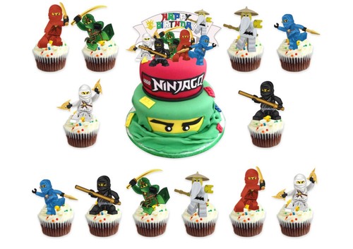 Lego Ninjago Geburtstagsbanner, Lego Ninjago Ballons, Lego Ninjago Kuchen Topper - Bild 4 von 9