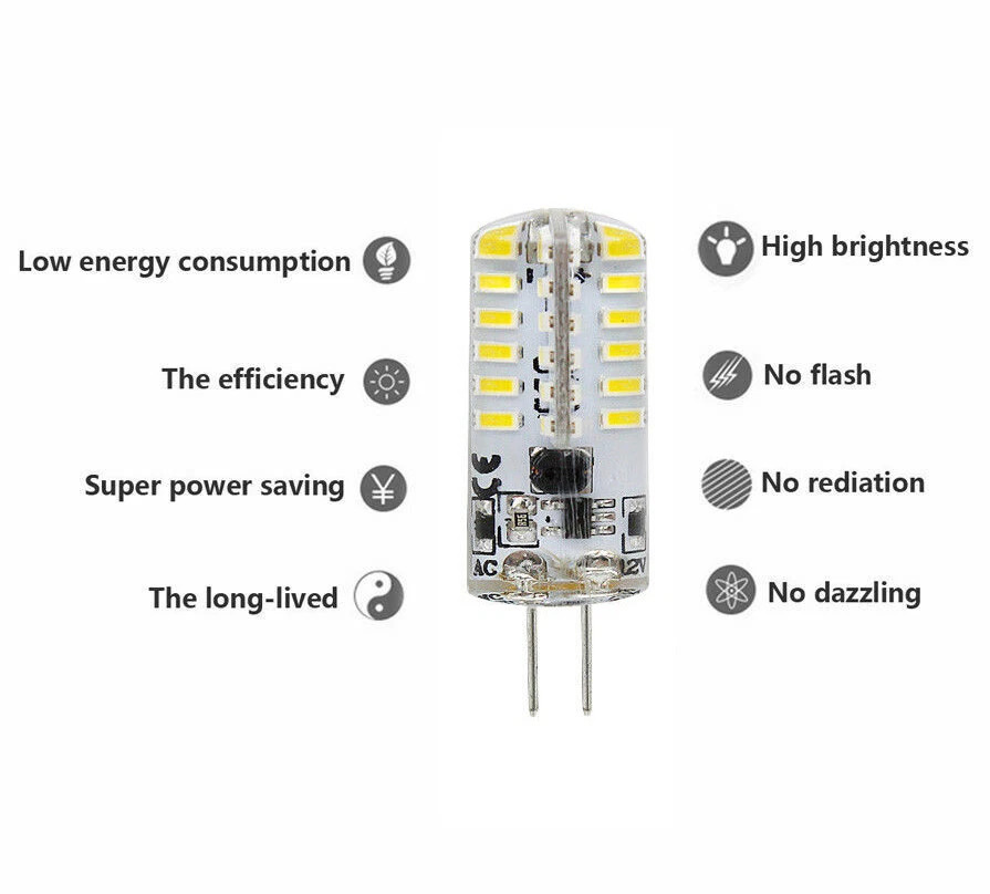 10X G4 Led Birne 4W 12V 3014 48SMD Stiftsockel LED Leuchtmittel Lampe Kaltweiß - Bild 3 von 4