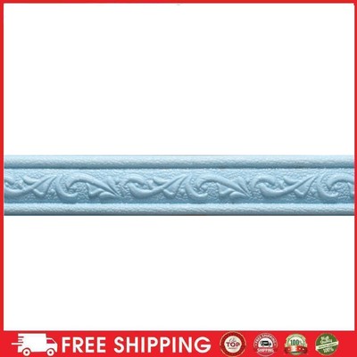 3D Foam Self-adhesive Waist Corner Line DIY Wall Edge Strip (Light Blue) NEW