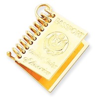 14k Yellow Gold Passport Charm Pendant. (1inx1in) on sale 14k Yellow Gold Passport Charm Pendant. (1inx1in) on sale
