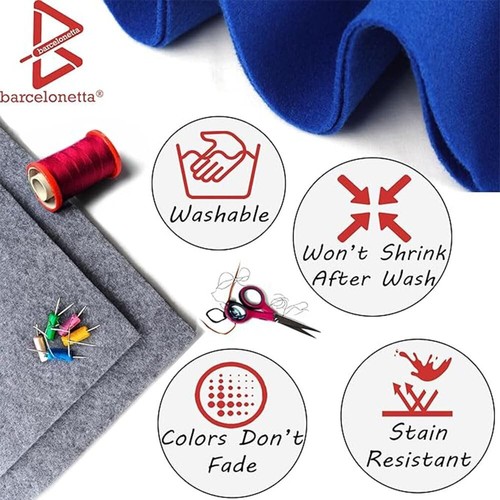 A4 Size Sheet Pack of 20 Bright Multicolor Stiff Felt 1mm Thick Paper for Craft - Picture 8 of 293