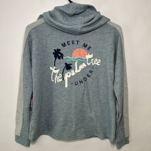ROXY Girl Full Zip Hoodie Sweatshirt Youth Girls Size 14 XL Blue Back Graphic - Picture 2 of 10