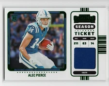 Alec Pierce RC 2022 Contenders Football Green Authentic Jersey #RSV-API - Mint