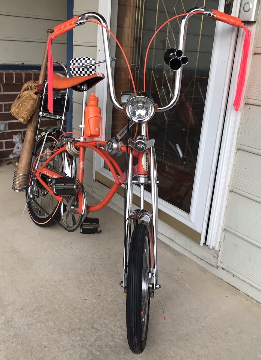1970 Schwinn Orange Krate Stingray 5 Speed Bicycle With Lots Of