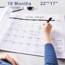 Desk calendar 2025-2026 large 22x17desktop 22x17&quot black
