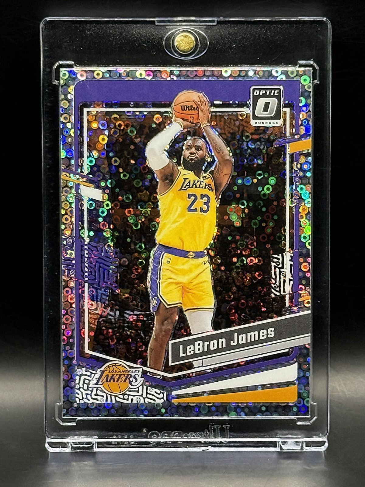 LeBron James 2023-24 Panini Donruss Optic Disco Prizm 65 Los Angeles Lakers Mint