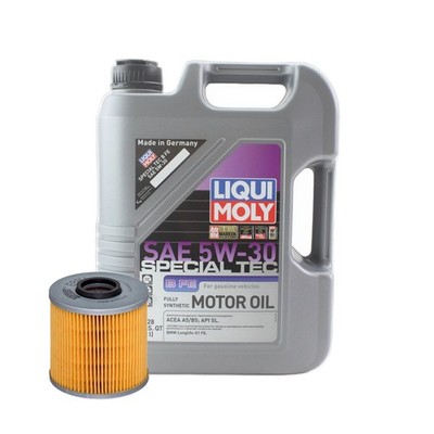 5L Liqui Moly Special Tec B FE 5W30 Hengst Oil Change Kit for BMW 318i M42 1.8L